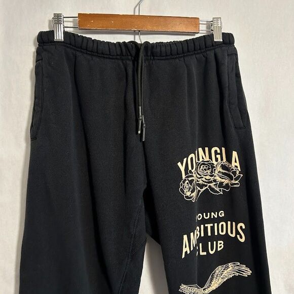 YoungLA The Immortal Joggers M STYLE #233 Black Pockets Cuffed Sweatpants - Picture 4 of 12